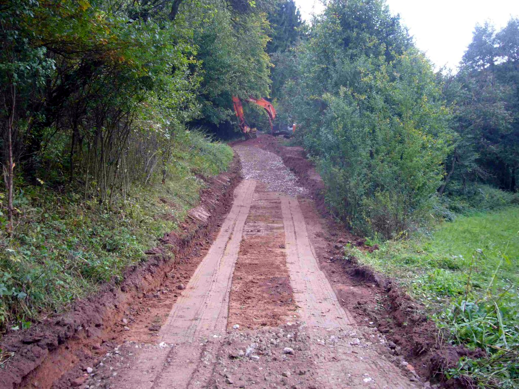 Vorbereitung der Wege für große Fahrzeuge