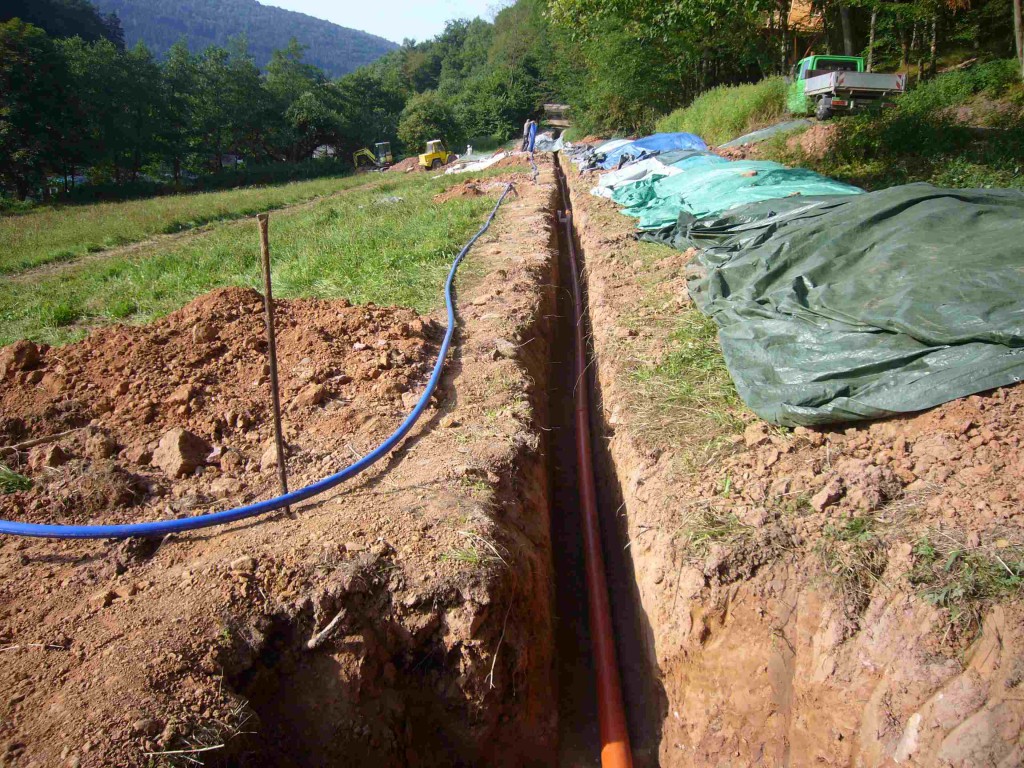 Wasserleitung und Rohre verlegen