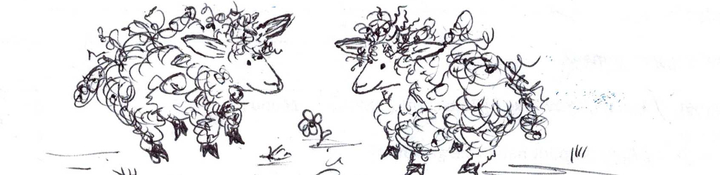 Gemalte Schafe - Kunst eines Gastes