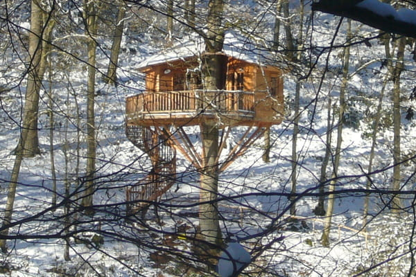 Baumhaushotel Seemühle im Winter