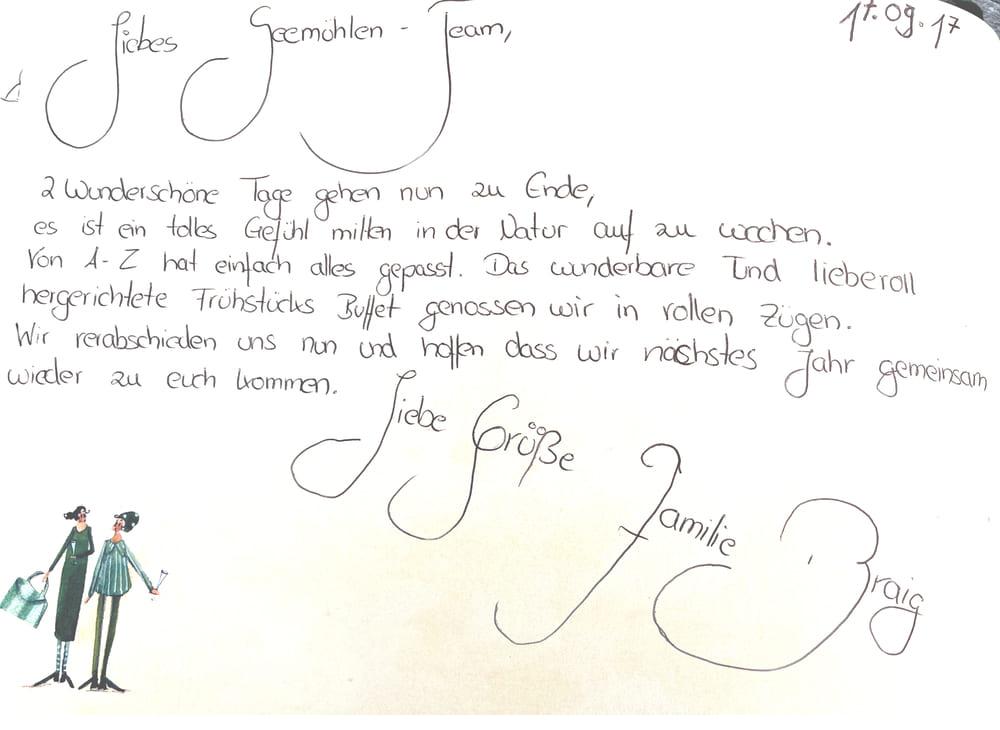 Gästebuch Baumhaushotel Seemühle