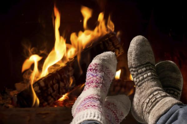 Kamin in der Seescheune des Baumhaushotels